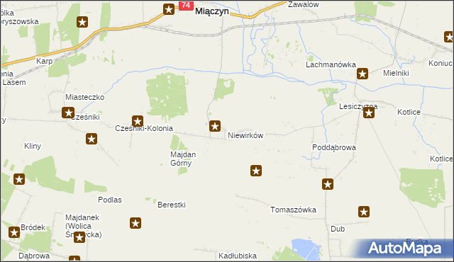 mapa Niewirków, Niewirków na mapie Targeo