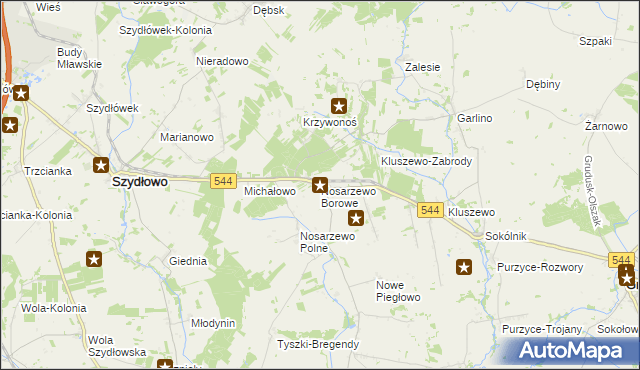 mapa Nosarzewo Borowe, Nosarzewo Borowe na mapie Targeo