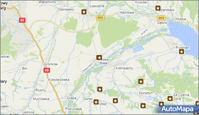 mapa Nowa Biała gmina Nowy Targ, Nowa Biała gmina Nowy Targ na mapie Targeo