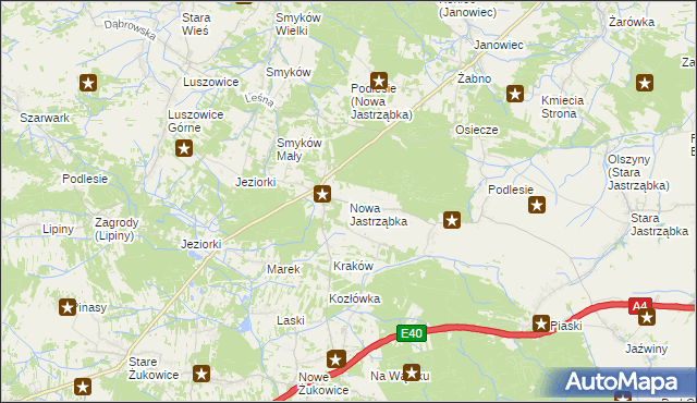 mapa Nowa Jastrząbka, Nowa Jastrząbka na mapie Targeo