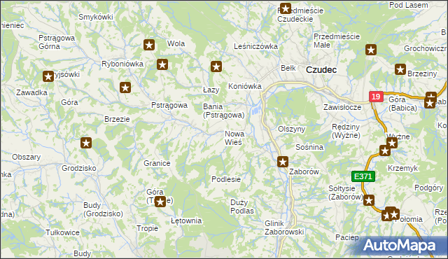 mapa Nowa Wieś gmina Czudec, Nowa Wieś gmina Czudec na mapie Targeo