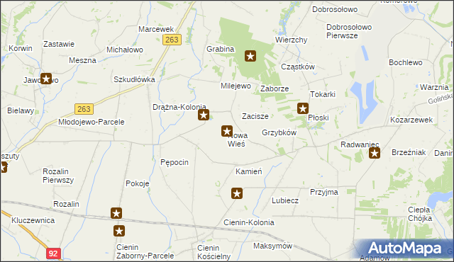 mapa Nowa Wieś gmina Słupca, Nowa Wieś gmina Słupca na mapie Targeo