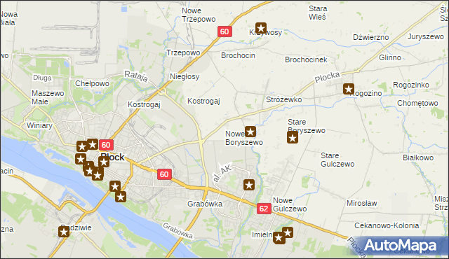 mapa Nowe Boryszewo, Nowe Boryszewo na mapie Targeo