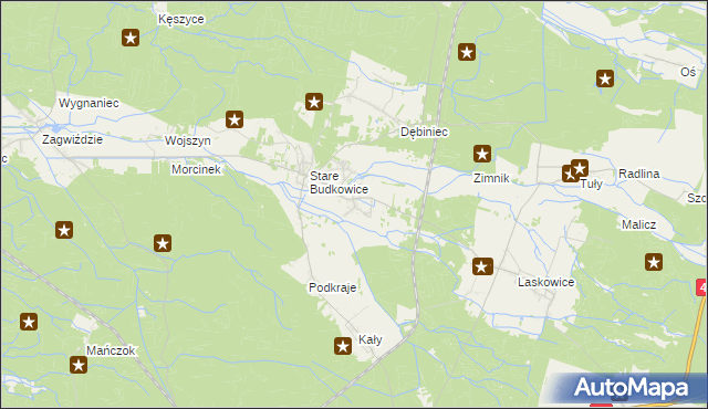 mapa Nowe Budkowice, Nowe Budkowice na mapie Targeo