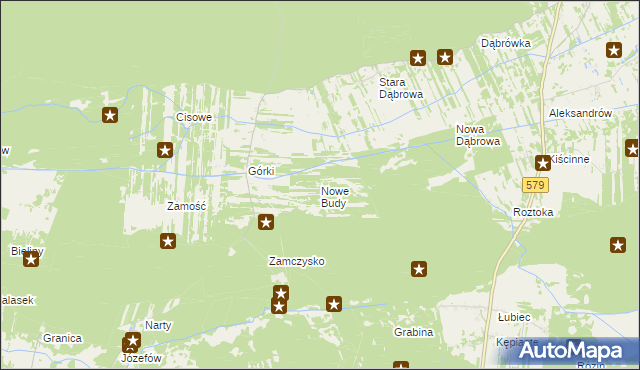 mapa Nowe Budy gmina Leoncin, Nowe Budy gmina Leoncin na mapie Targeo
