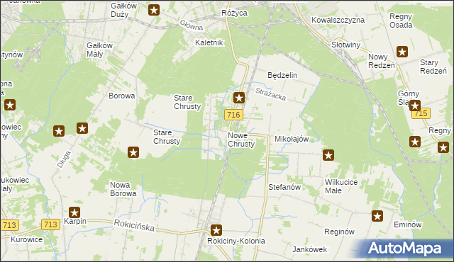 mapa Nowe Chrusty, Nowe Chrusty na mapie Targeo