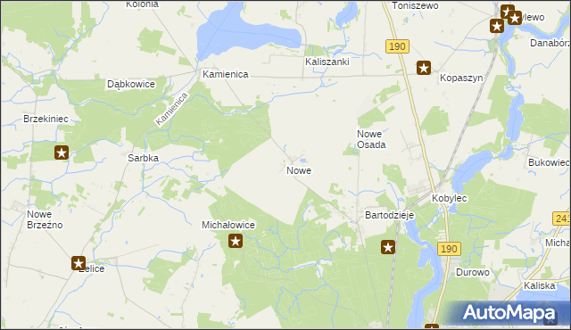 mapa Nowe gmina Wągrowiec, Nowe gmina Wągrowiec na mapie Targeo