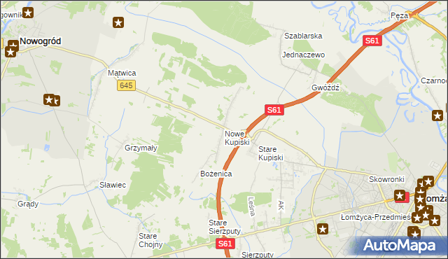 mapa Nowe Kupiski, Nowe Kupiski na mapie Targeo