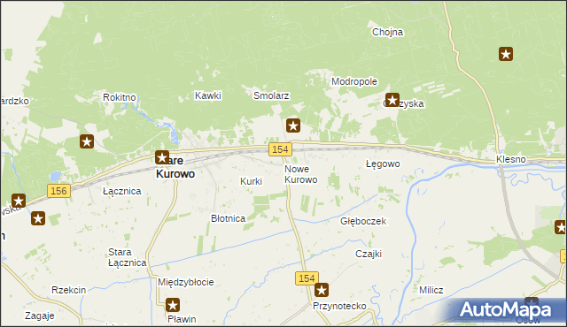 mapa Nowe Kurowo, Nowe Kurowo na mapie Targeo