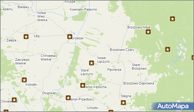 mapa Nowe Łączyno, Nowe Łączyno na mapie Targeo