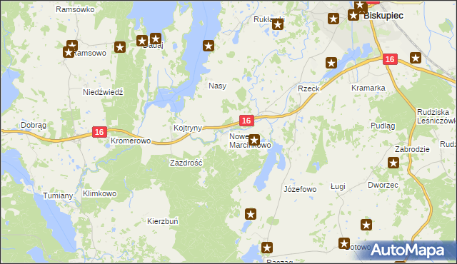 mapa Nowe Marcinkowo, Nowe Marcinkowo na mapie Targeo