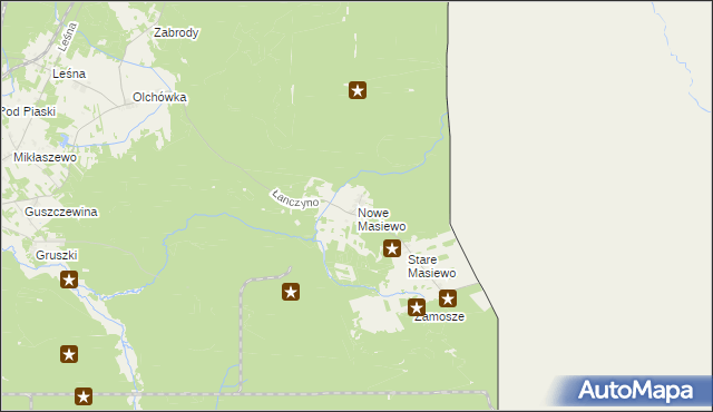mapa Nowe Masiewo, Nowe Masiewo na mapie Targeo