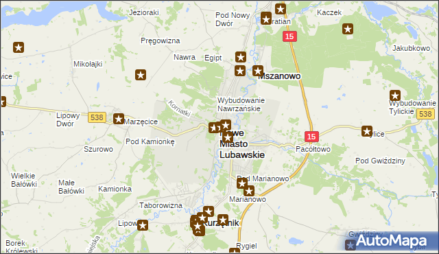 mapa Nowe Miasto Lubawskie, Nowe Miasto Lubawskie na mapie Targeo