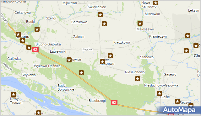 mapa Nowe Miszewo, Nowe Miszewo na mapie Targeo