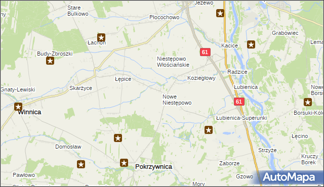 mapa Nowe Niestępowo, Nowe Niestępowo na mapie Targeo