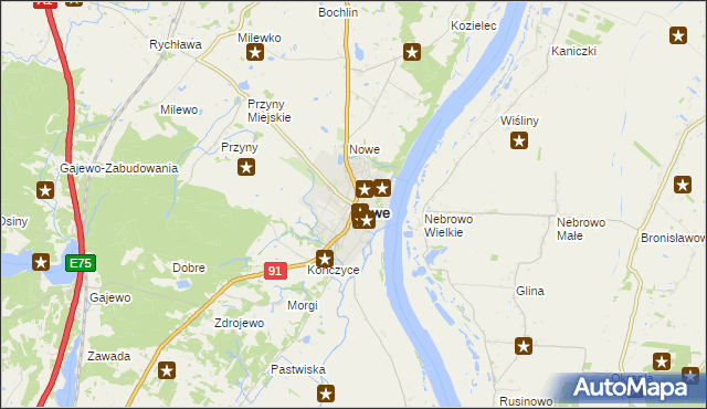 mapa Nowe powiat świecki, Nowe powiat świecki na mapie Targeo