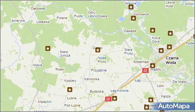 mapa Nowe Prusy, Nowe Prusy na mapie Targeo