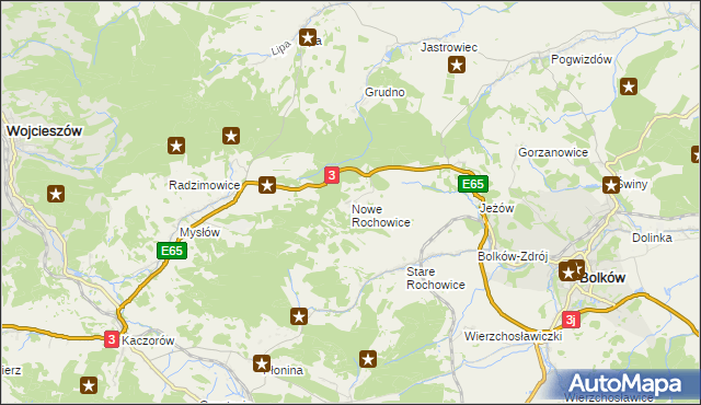 mapa Nowe Rochowice, Nowe Rochowice na mapie Targeo