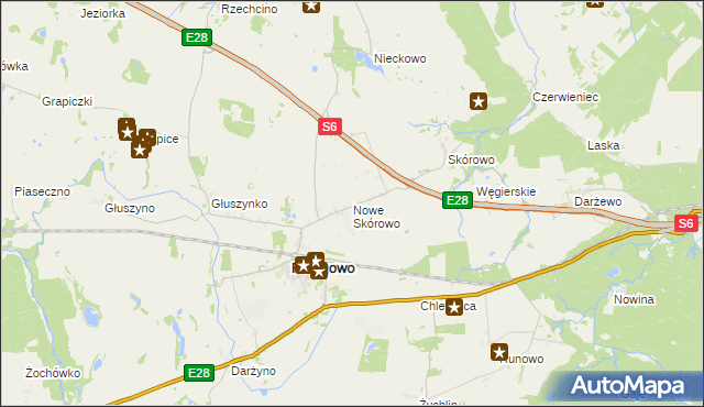 mapa Nowe Skórowo, Nowe Skórowo na mapie Targeo