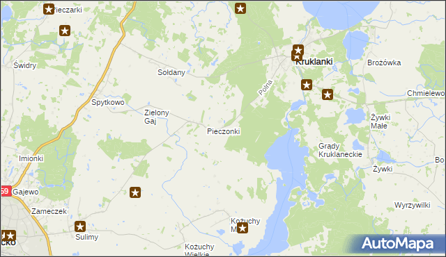 mapa Nowe Sołdany, Nowe Sołdany na mapie Targeo