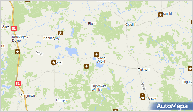 mapa Nowe Włóki, Nowe Włóki na mapie Targeo