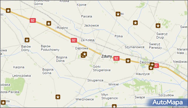 mapa Nowe Zduny, Nowe Zduny na mapie Targeo