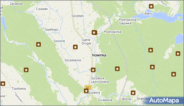 mapa Nowinka powiat augustowski, Nowinka powiat augustowski na mapie Targeo