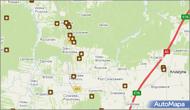 mapa Nowy Broniszew, Nowy Broniszew na mapie Targeo