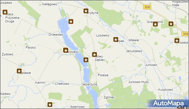 mapa Nowy Dębiec, Nowy Dębiec na mapie Targeo