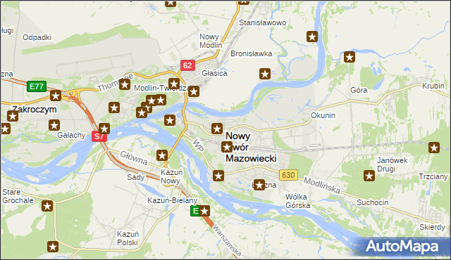 mapa Nowy Dwór Mazowiecki, Nowy Dwór Mazowiecki na mapie Targeo