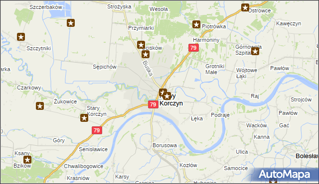 mapa Nowy Korczyn, Nowy Korczyn na mapie Targeo