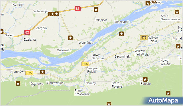 mapa Nowy Secymin, Nowy Secymin na mapie Targeo