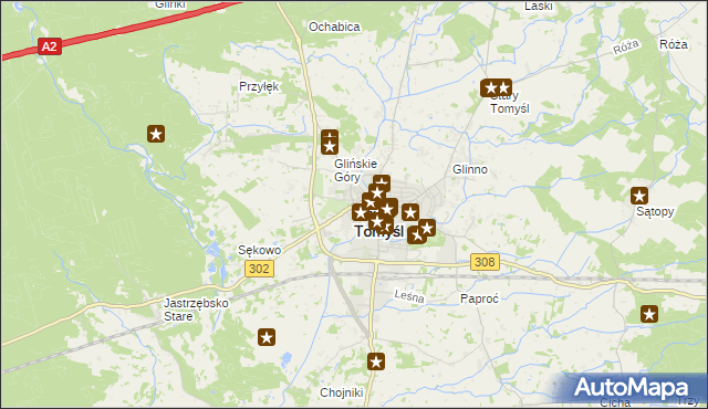 mapa Nowy Tomyśl, Nowy Tomyśl na mapie Targeo