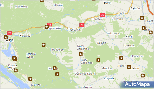 mapa Nowy Żabieniec, Nowy Żabieniec na mapie Targeo