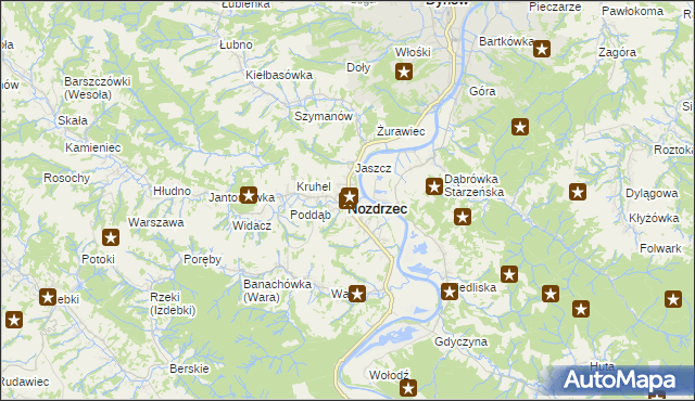 mapa Nozdrzec, Nozdrzec na mapie Targeo