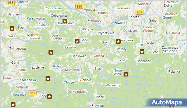 mapa Obidza, Obidza na mapie Targeo