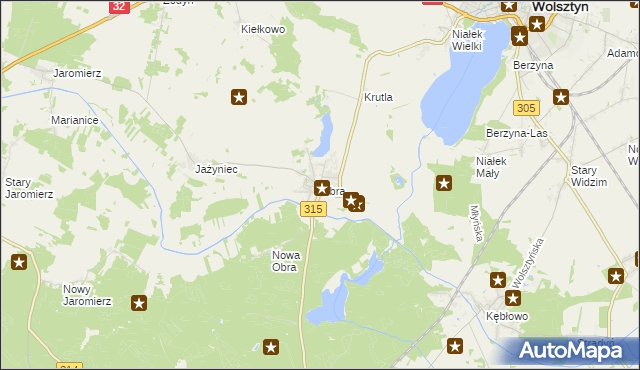 mapa Obra, Obra na mapie Targeo