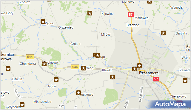 mapa Obrąb gmina Przasnysz, Obrąb gmina Przasnysz na mapie Targeo