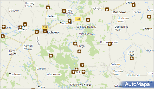 mapa Obręb gmina Mochowo, Obręb gmina Mochowo na mapie Targeo