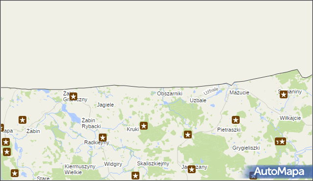 mapa Obszarniki, Obszarniki na mapie Targeo