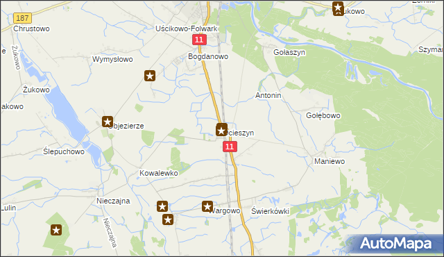 mapa Ocieszyn, Ocieszyn na mapie Targeo