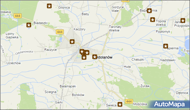 mapa Odolanów powiat ostrowski, Odolanów powiat ostrowski na mapie Targeo