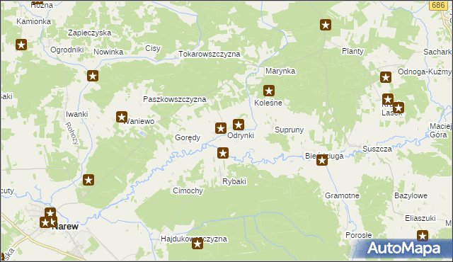 mapa Odrynki, Odrynki na mapie Targeo