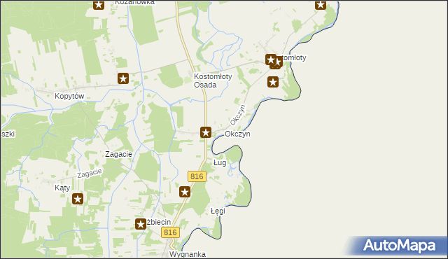 mapa Okczyn, Okczyn na mapie Targeo