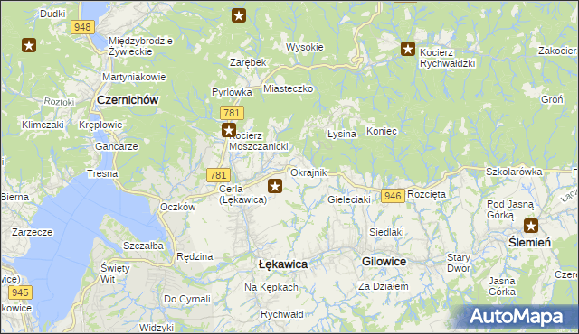 mapa Okrajnik, Okrajnik na mapie Targeo