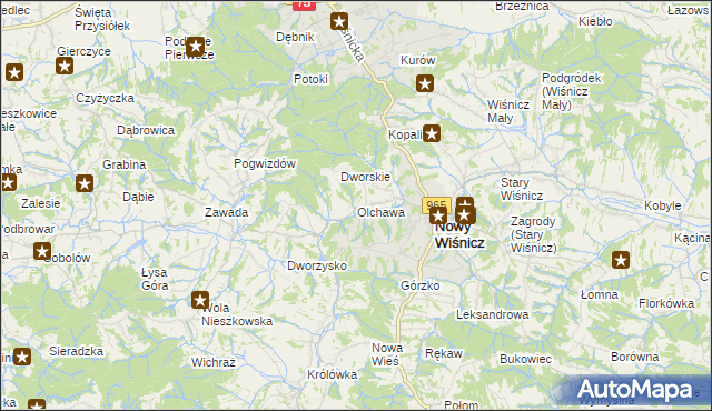 mapa Olchawa, Olchawa na mapie Targeo