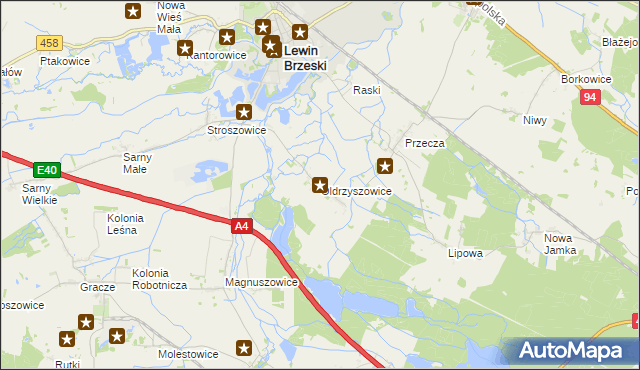 mapa Oldrzyszowice, Oldrzyszowice na mapie Targeo