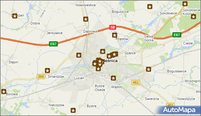 mapa Oleśnica, Oleśnica na mapie Targeo
