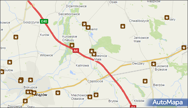 mapa Oleśnica Mała, Oleśnica Mała na mapie Targeo