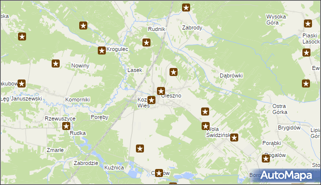 mapa Oleszno gmina Krasocin, Oleszno gmina Krasocin na mapie Targeo